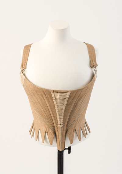 Natural coloured cotton stays, stiffened with whalebone, 1780s by Unbekannt Unbekannt
